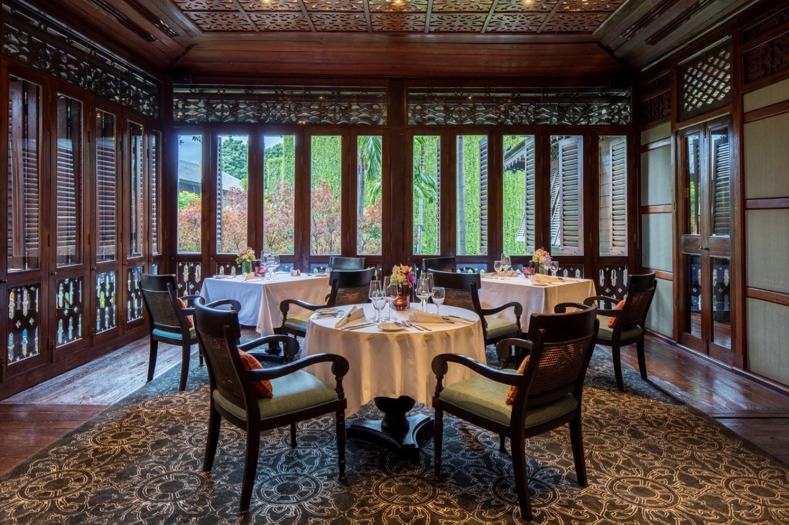Palette restaurant inside the original teak homestead at 137 Pillars House